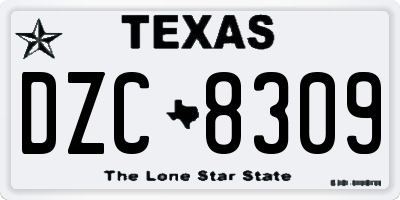 TX license plate DZC8309