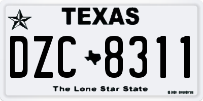 TX license plate DZC8311