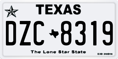 TX license plate DZC8319
