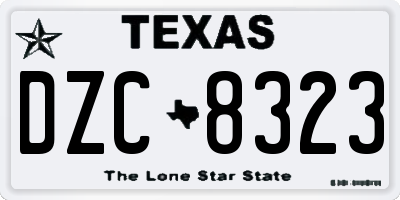 TX license plate DZC8323