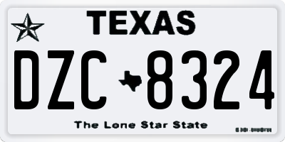 TX license plate DZC8324