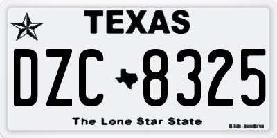 TX license plate DZC8325