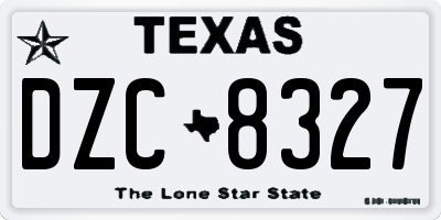 TX license plate DZC8327