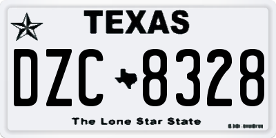 TX license plate DZC8328