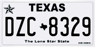 TX license plate DZC8329