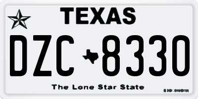 TX license plate DZC8330