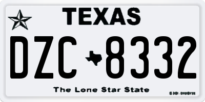 TX license plate DZC8332
