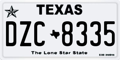 TX license plate DZC8335