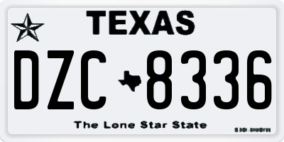 TX license plate DZC8336