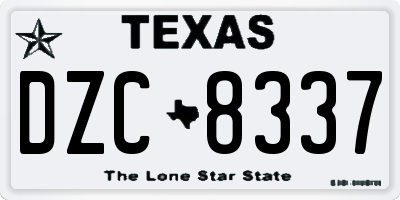 TX license plate DZC8337