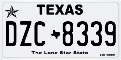 TX license plate DZC8339