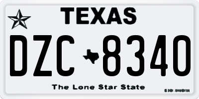 TX license plate DZC8340