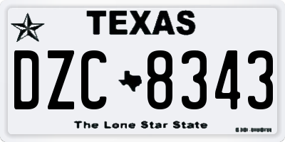 TX license plate DZC8343