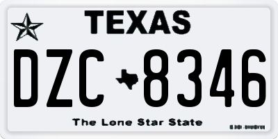 TX license plate DZC8346