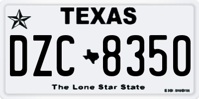 TX license plate DZC8350