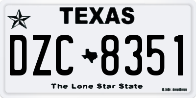 TX license plate DZC8351