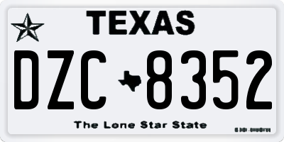 TX license plate DZC8352