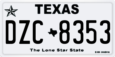 TX license plate DZC8353