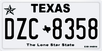 TX license plate DZC8358