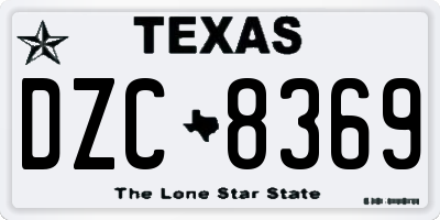 TX license plate DZC8369