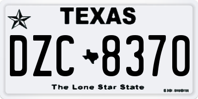 TX license plate DZC8370