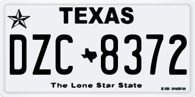 TX license plate DZC8372