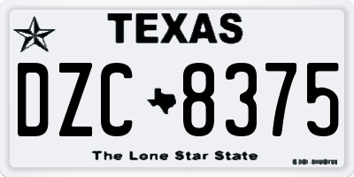 TX license plate DZC8375