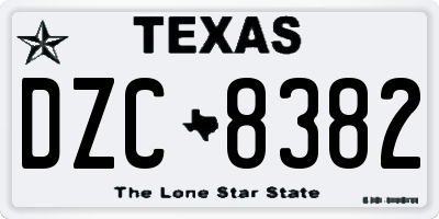 TX license plate DZC8382