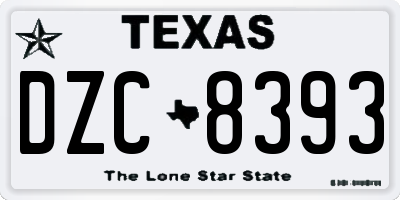 TX license plate DZC8393