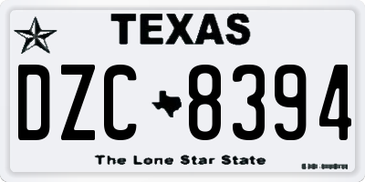 TX license plate DZC8394