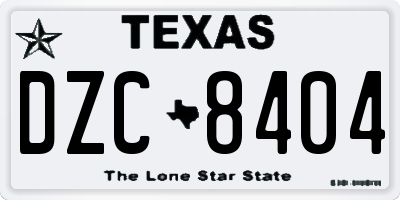 TX license plate DZC8404