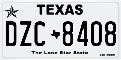 TX license plate DZC8408