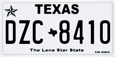 TX license plate DZC8410