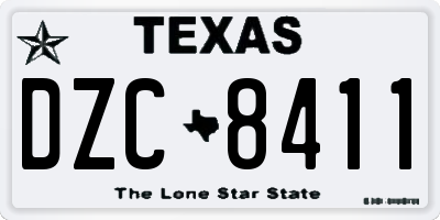 TX license plate DZC8411