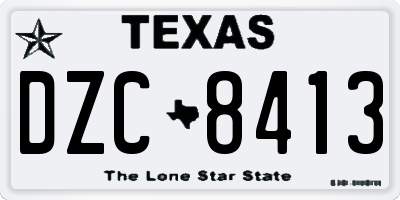 TX license plate DZC8413