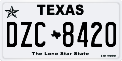 TX license plate DZC8420