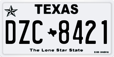 TX license plate DZC8421