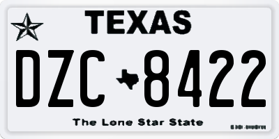 TX license plate DZC8422