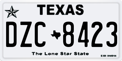 TX license plate DZC8423