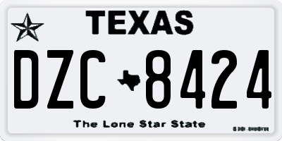 TX license plate DZC8424
