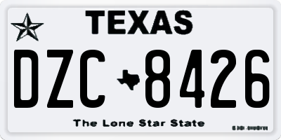 TX license plate DZC8426