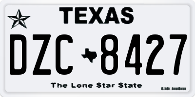 TX license plate DZC8427