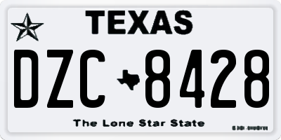 TX license plate DZC8428