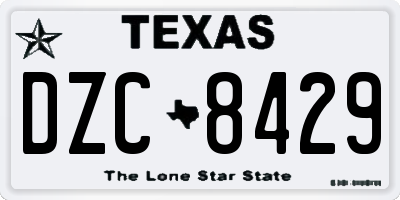 TX license plate DZC8429