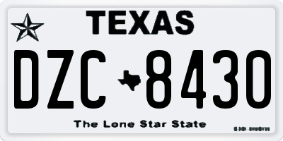 TX license plate DZC8430