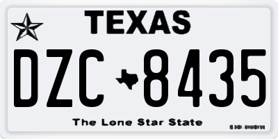 TX license plate DZC8435