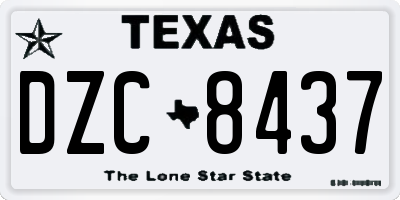 TX license plate DZC8437
