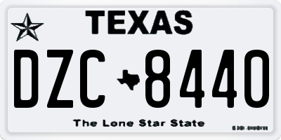 TX license plate DZC8440