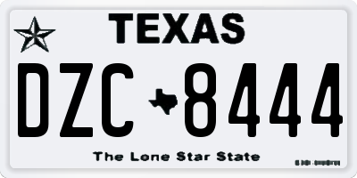 TX license plate DZC8444