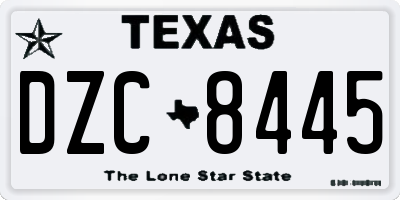 TX license plate DZC8445